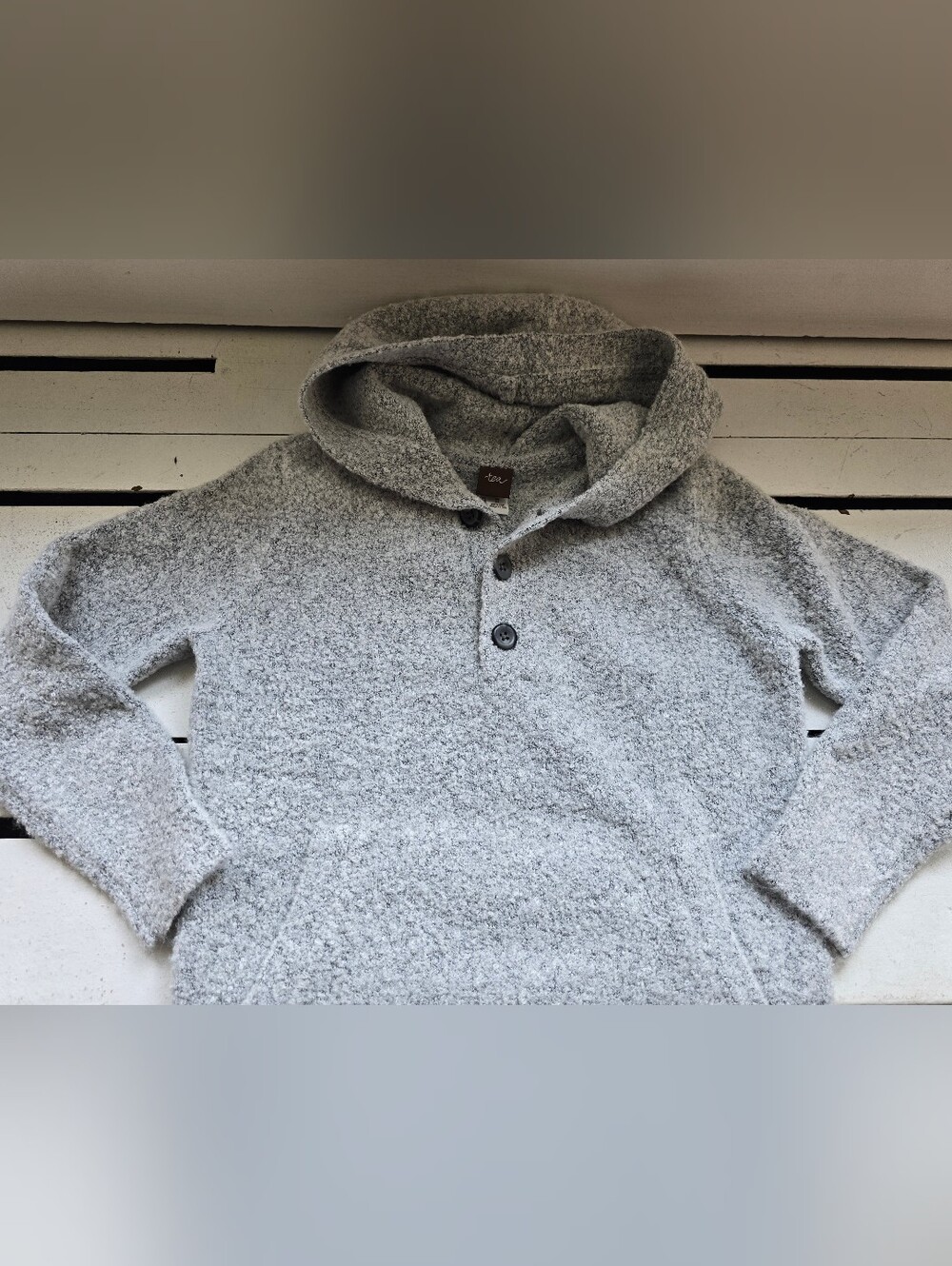 Tea Collection Light Gray Hooded Knit Pullover